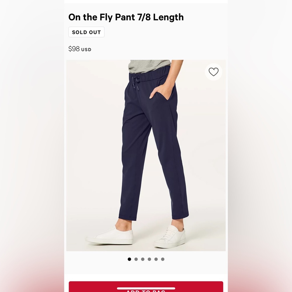 Lululemon On the Fly 7/8 WL pant *Woven